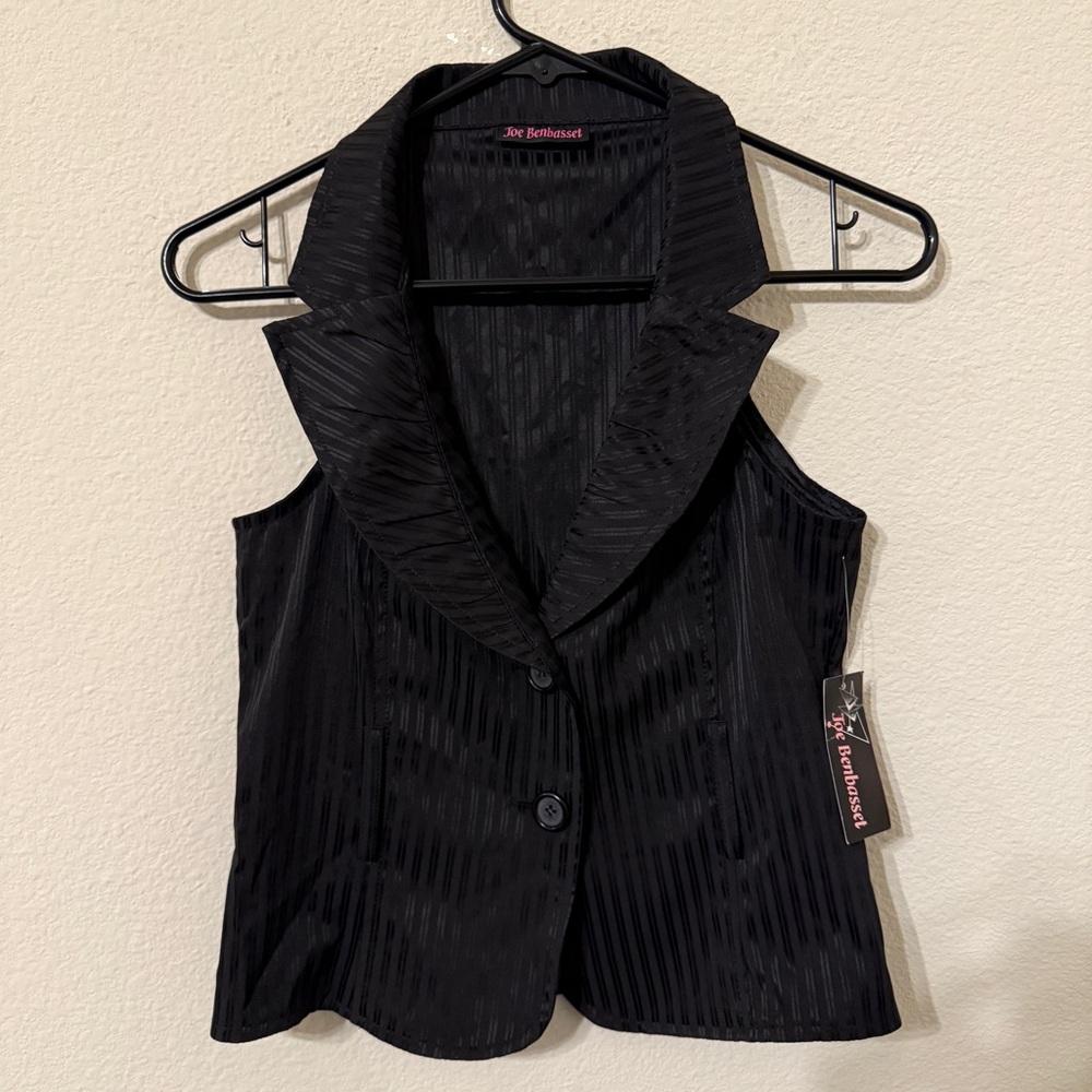 Joe Benbasset Black Pinstripe Vest